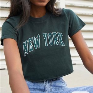 Brandy Belville New York Forest Green crop tee